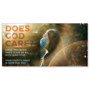 Does God Care Mask 11" x 5.5" Oversized Postcards