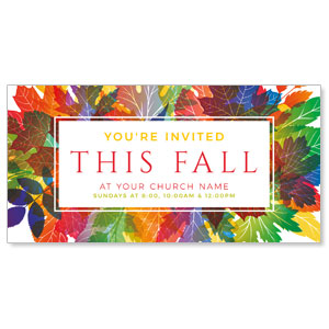 Colorful Leaves Invited 11" x 5.5" Oversized Postcards