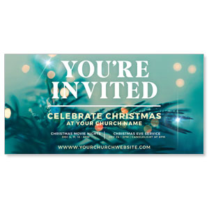 You're Invited Bokeh 11" x 5.5" Oversized Postcards