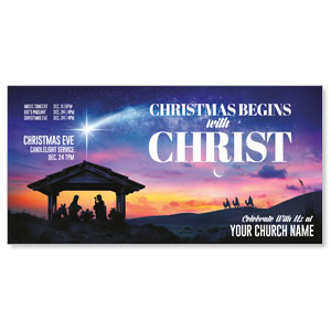Christmas Begins Star 11" x 5.5" Oversized Postcards
