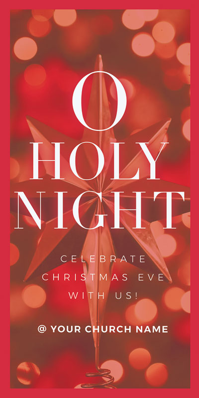 Church Postcards, Christmas, O Holy Night Red Star, 5.5 x 11