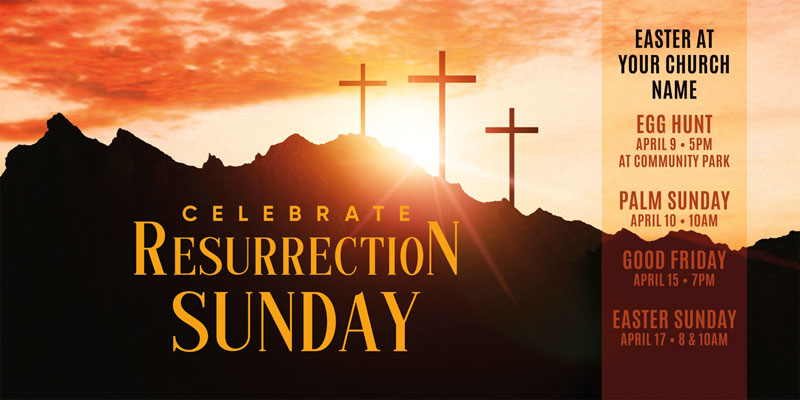 Church Postcards, Easter, Resurrection Sunday, 5.5 x 11