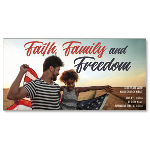 Faith Family Freedom Together 11" x 5.5" Oversized Postcards