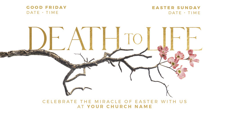 Church Postcards, Easter, Death To Life Blossom, 5.5 x 11