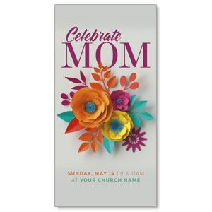 Mother's Day Paper Flowers 11" x 5.5" Oversized Postcards