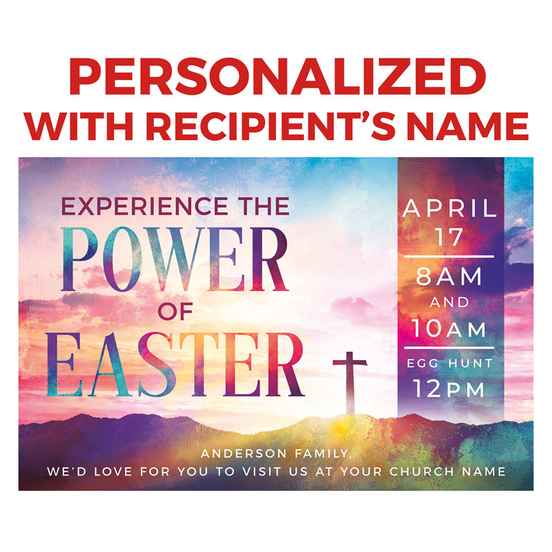 Church Postcards, Easter, Experience The Power (Personalized), 5.5 X 8.5