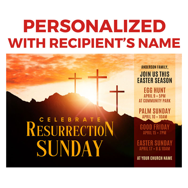 Church Postcards, Easter, Resurrection Sunday (Personalized), 5.5 X 8.5