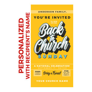 Back to Church Sunday Celebration Personalized OP