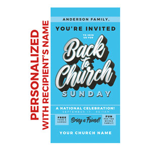 Back to Church Sunday Celebration Blue Personalized OP