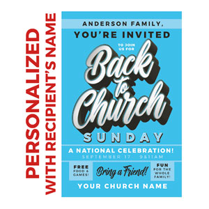 Back to Church Sunday Celebration Blue Personalized IC