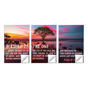 Tree by Streams Psalm 1:1-3 Triptych 24 x 36 Quick Change Art