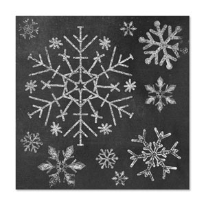 Mod Chalk Snowflakes 23" x 23" Rigid Wall Art