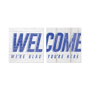 Mod Welcome Pair 2 23" x 23" Rigid Wall Art