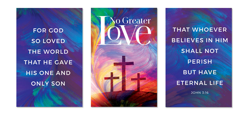 Wall Art, Easter, No Greater Love Triptych, 23 x 34.5