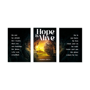 Hope Is Alive Tomb Triptych 23" x 34.5" Rigid Wall Art