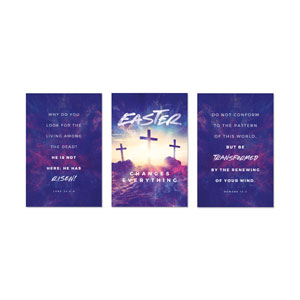 Easter Changes Everything Crosses Triptych 23" x 34.5" Rigid Wall Art