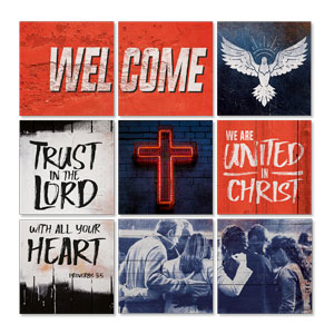 United In Christ Mod Set 23" x 23" Rigid Wall Art