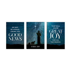 Great Joy Sky Triptych 23" x 34.5" Rigid Wall Art