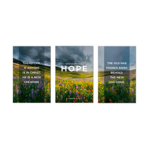 Easter Brings Hope Flowers Triptych 23" x 34.5" Rigid Wall Art