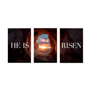 Tomb Risen Triptych 23" x 34.5" Rigid Wall Art