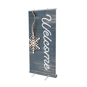 Wood Ornaments Welcome 4' x 6'7" Vinyl Banner