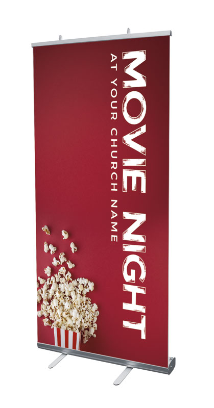 Banners, Summer - General, Movie Night Popcorn, 4' x 6'7