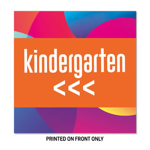 Curved Colors Kindergarten 34.5" x 34.5" Rigid Sign