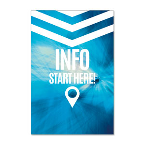 Chevron Blue Info 23" x 34.5" Rigid Sign
