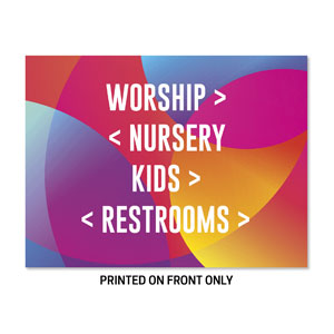 Curved Colors Directional 23" x 17.25" Rigid Sign