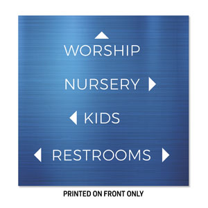 General Blue Directional 23" x 23" Rigid Sign