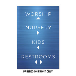 General Blue Directional 23" x 34.5" Rigid Sign