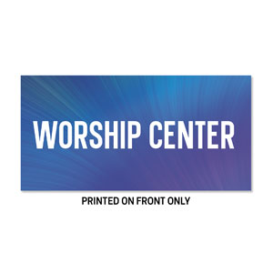 Electric Blue Worship Center 23" x 11.5" Rigid Sign