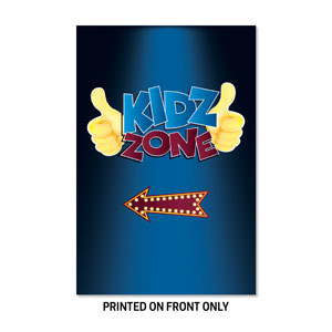 Marquee Kidz Zone Arrow 23" x 34.5" Rigid Sign
