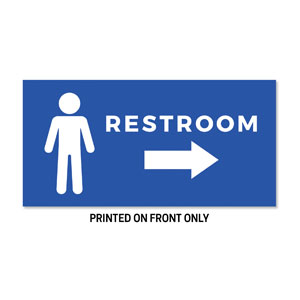 Men's Restroom Blue 23" x 11.5" Rigid Sign