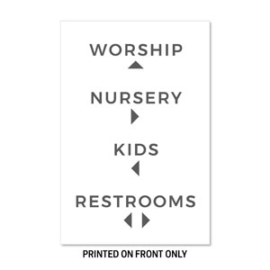 White Gray Directional 23" x 34.5" Rigid Sign