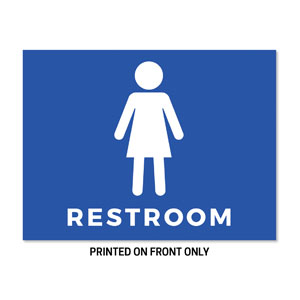 Women's Restroom Blue 23" x 17.25" Rigid Sign