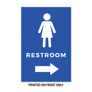 Women's Restroom Blue 23" x 34.5" Rigid Sign