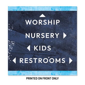 Blue Revival Directional 23" x 23" Rigid Sign