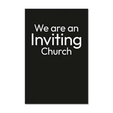 White Text Inviting Church 