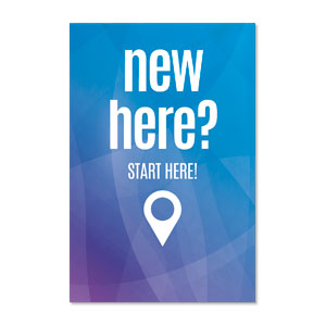 Bright Gradient New Here 23" x 34.5" Rigid Sign