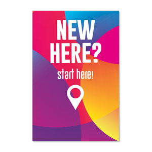 Curved Colors New Here 23" x 34.5" Rigid Sign