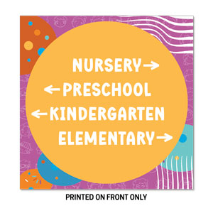 Confetti Kids Directional 34.5" x 34.5" Rigid Sign
