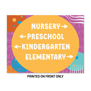 Confetti Kids Directional 23" x 17.25" Rigid Sign