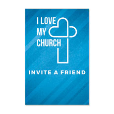 I Love My Church Blue Invite A Friend 