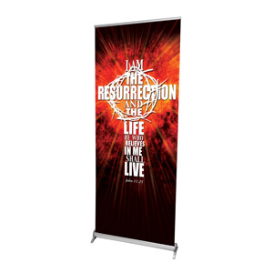 I Am the Resurrection 2'7" x 6'7"  Vinyl Banner