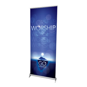 Deeper Iceberg Worship Horizontal 2'7" x 6'7"  Vinyl Banner
