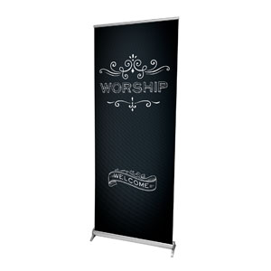 Chalk Worship 2'7" x 6'7"  Vinyl Banner