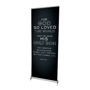 Chalk Jn 3:16 2'7" x 6'7"  Vinyl Banner