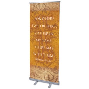 Cross Matt 18:20 2'7" x 6'7"  Vinyl Banner