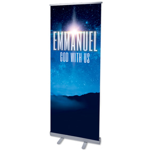 God With Us M 2'7" x 6'7"  Vinyl Banner